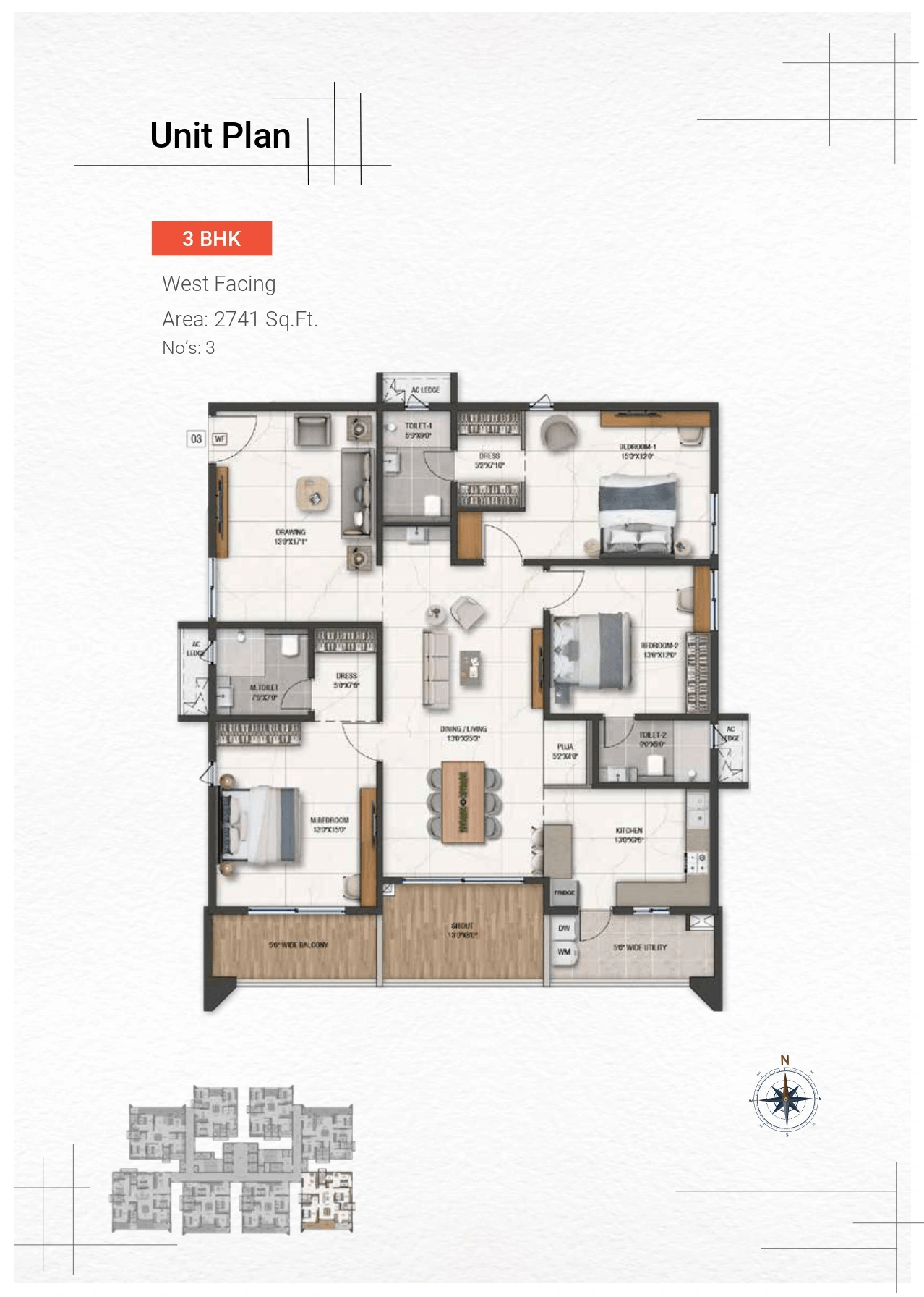 Incor Uptown East Unit plan - 1918 sq.ft.