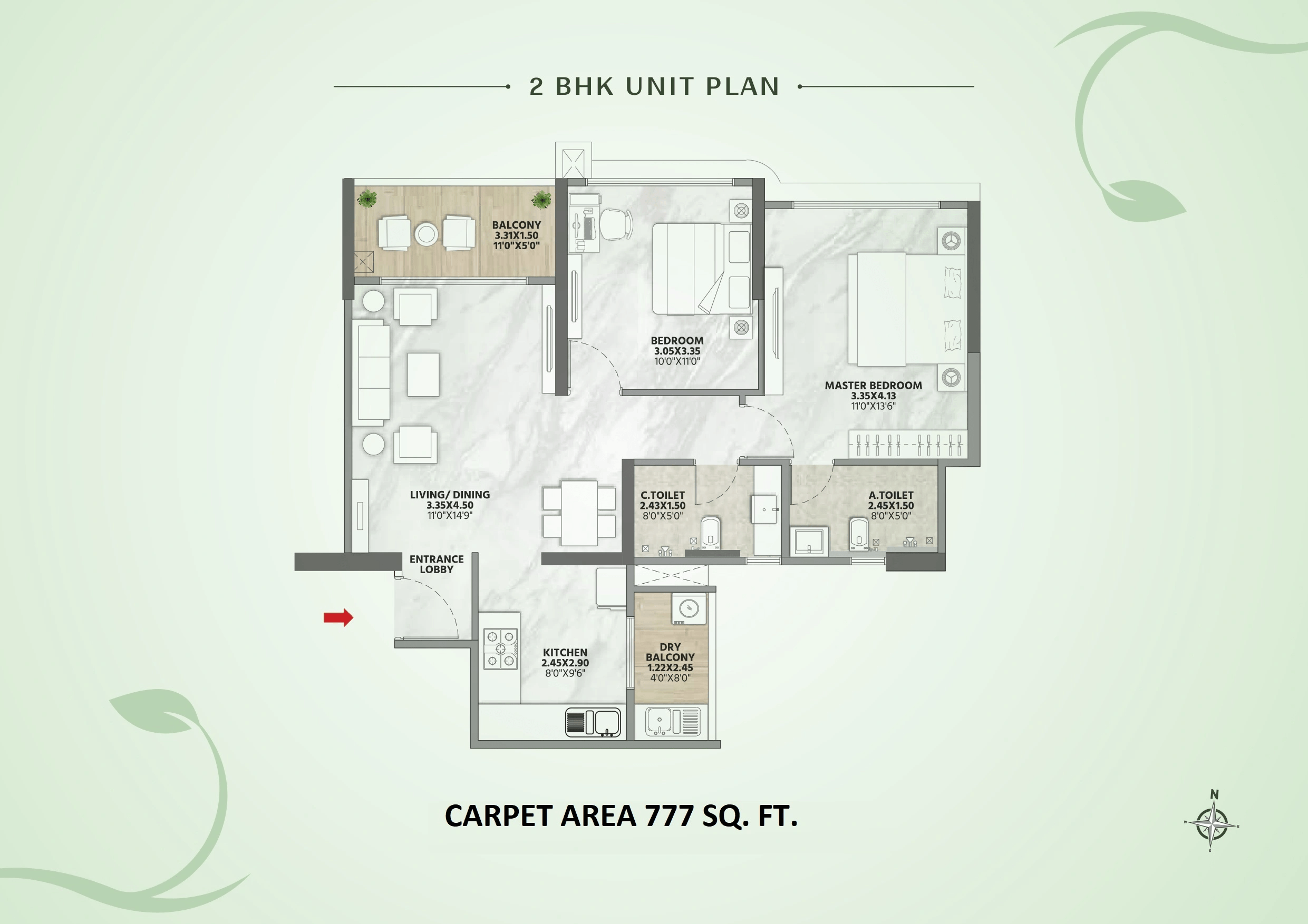 Unit plan - 777 sq.ft.