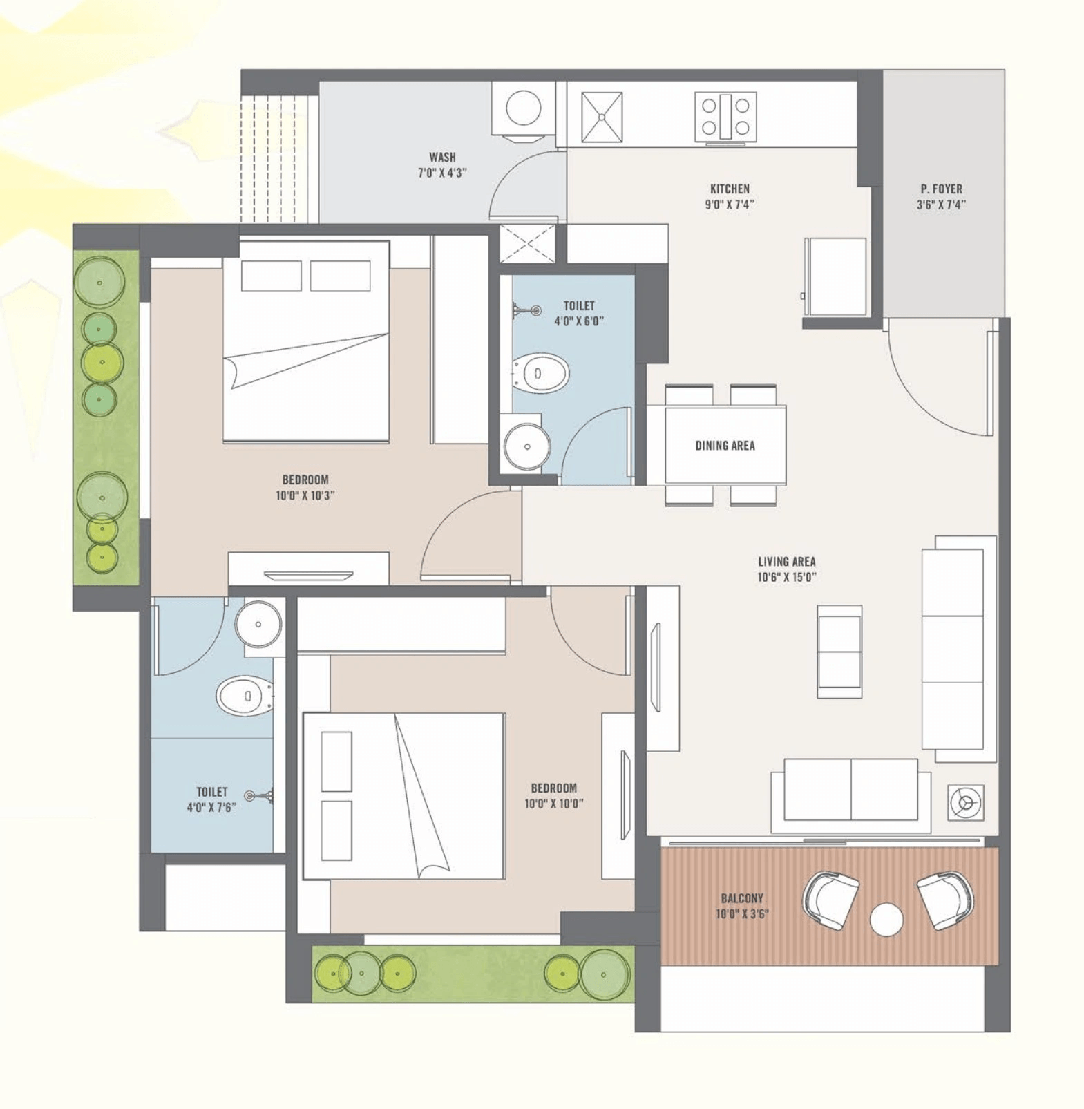 Unit plan - 639 sq.ft.