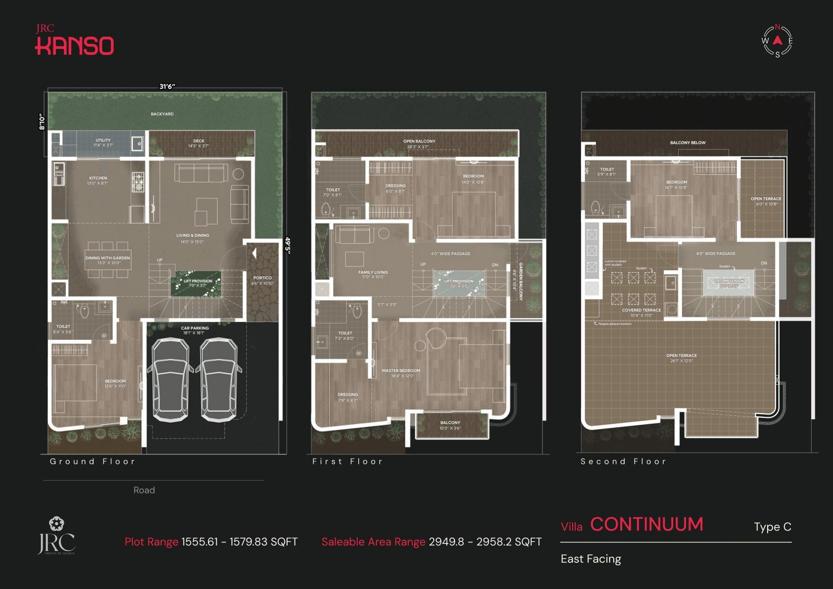 JRC Kanso Unit plan - 1556 sq.ft.