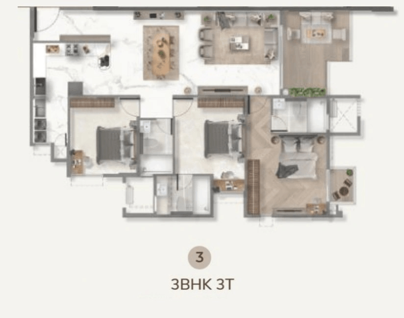 Disha Symphony Heights Unit plan - 1285 sq.ft.