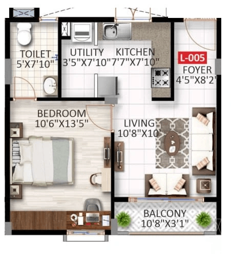 Unit plan - 468 sq.ft.