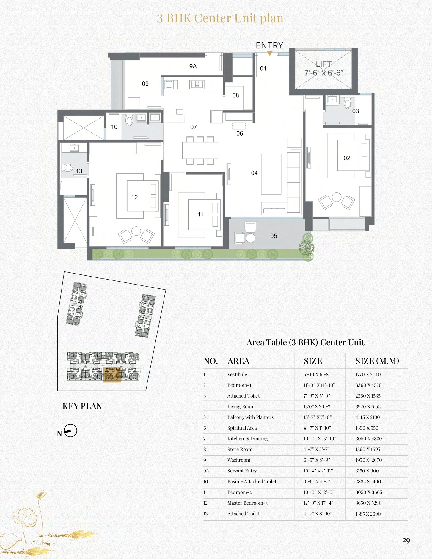 Shreeya Amazia Unit plan - 1395 sq.ft.