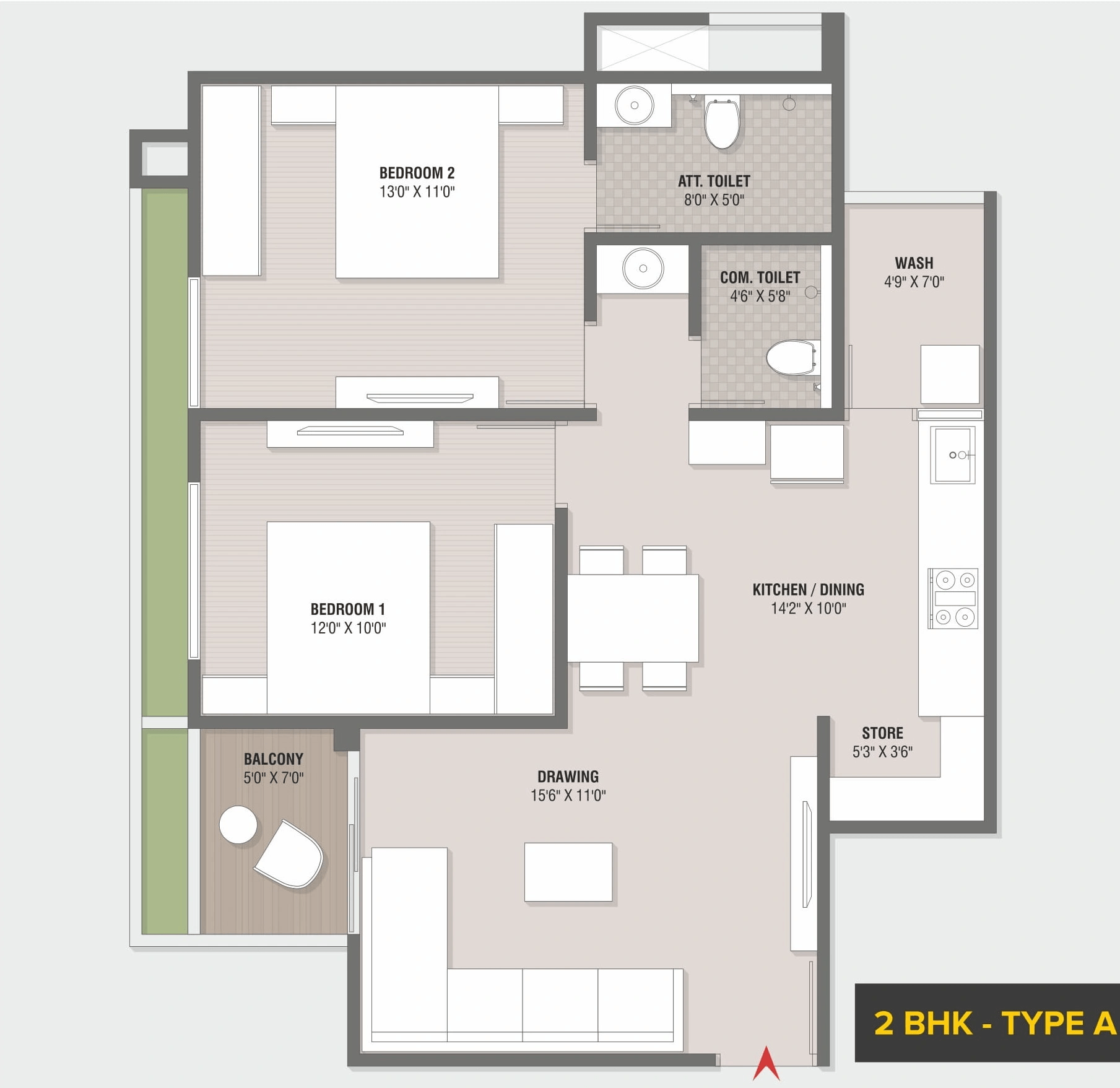 Unit plan - 841 sq.ft.