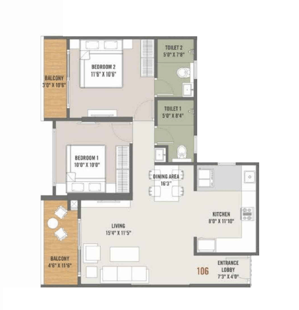 Unit plan - 786 sq.ft.