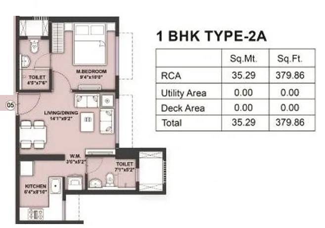 Future Avenue Unit plan - 379 sq.ft.
