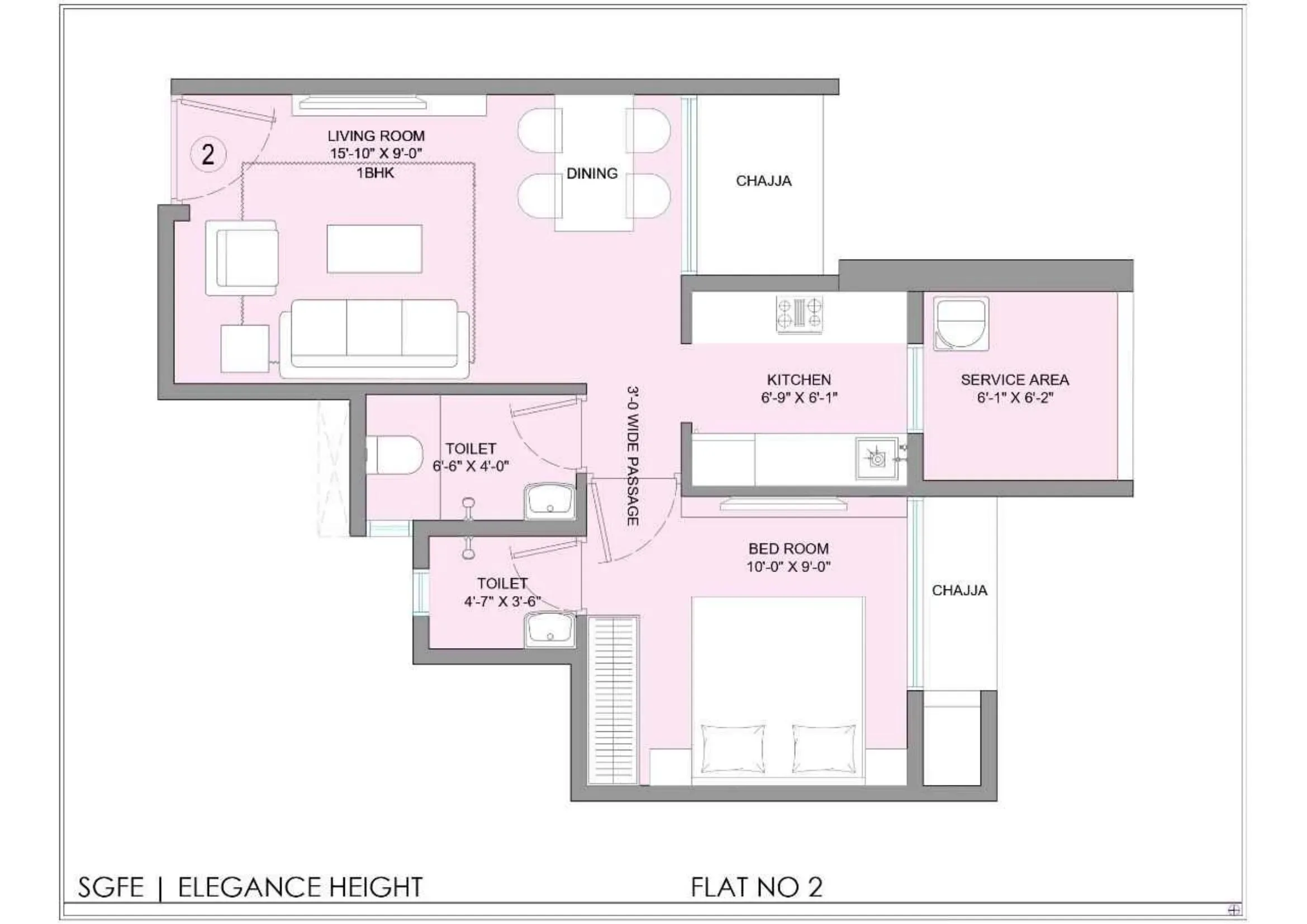 Unit plan - 418 sq.ft.