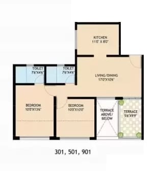 Rama Metro Life Optima Unit plan - 678 sq.ft.