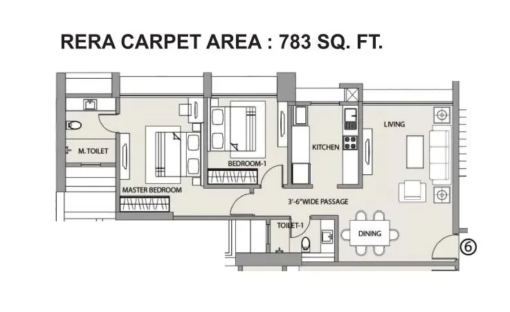 Unit plan - 783 sq.ft.