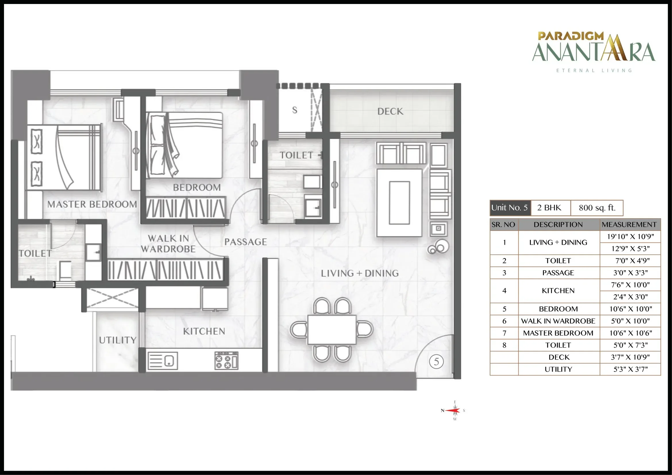 Unit plan - 800 sq.ft.