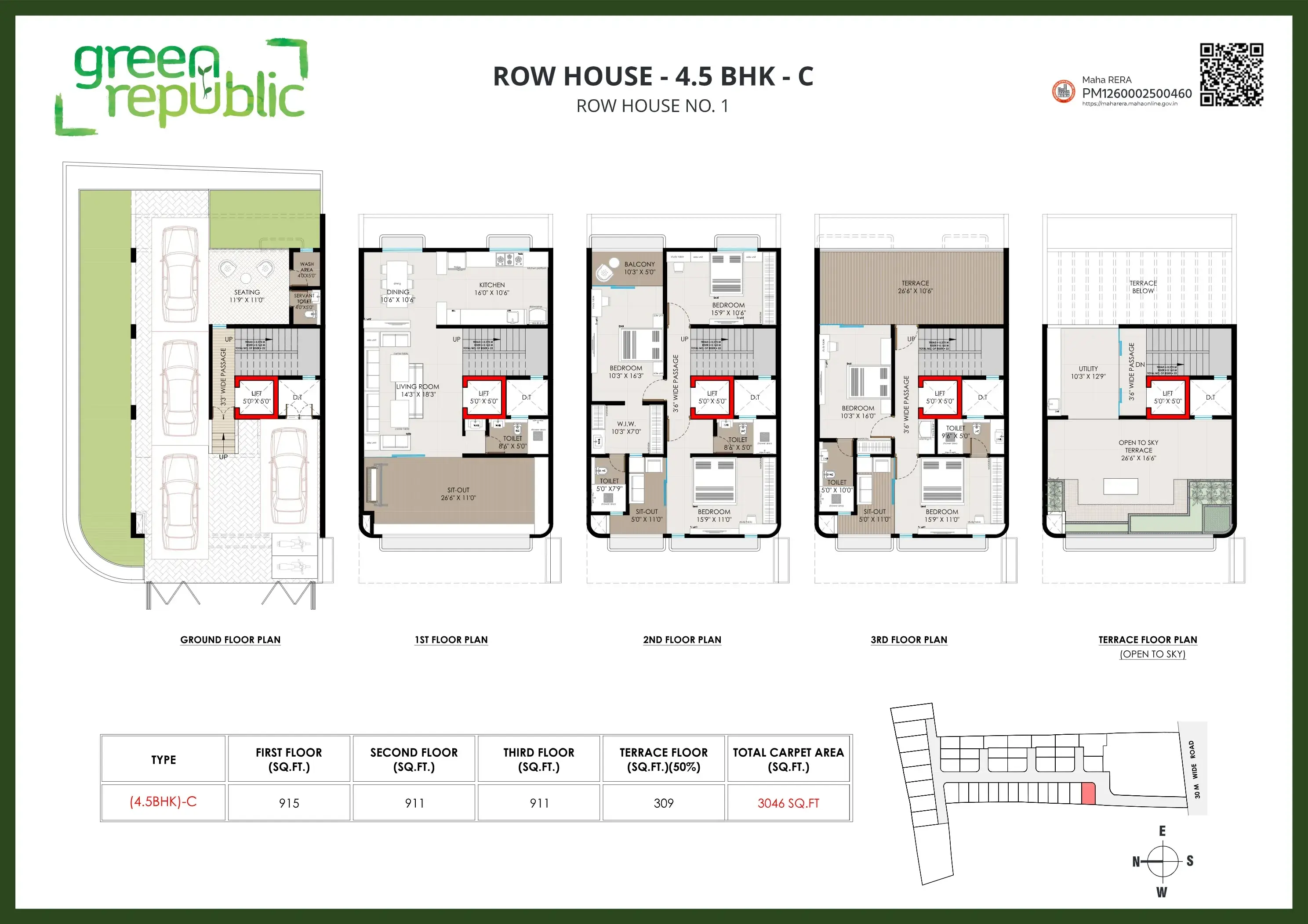 Samrat Green Republic Unit plan - 3046 sq.ft.