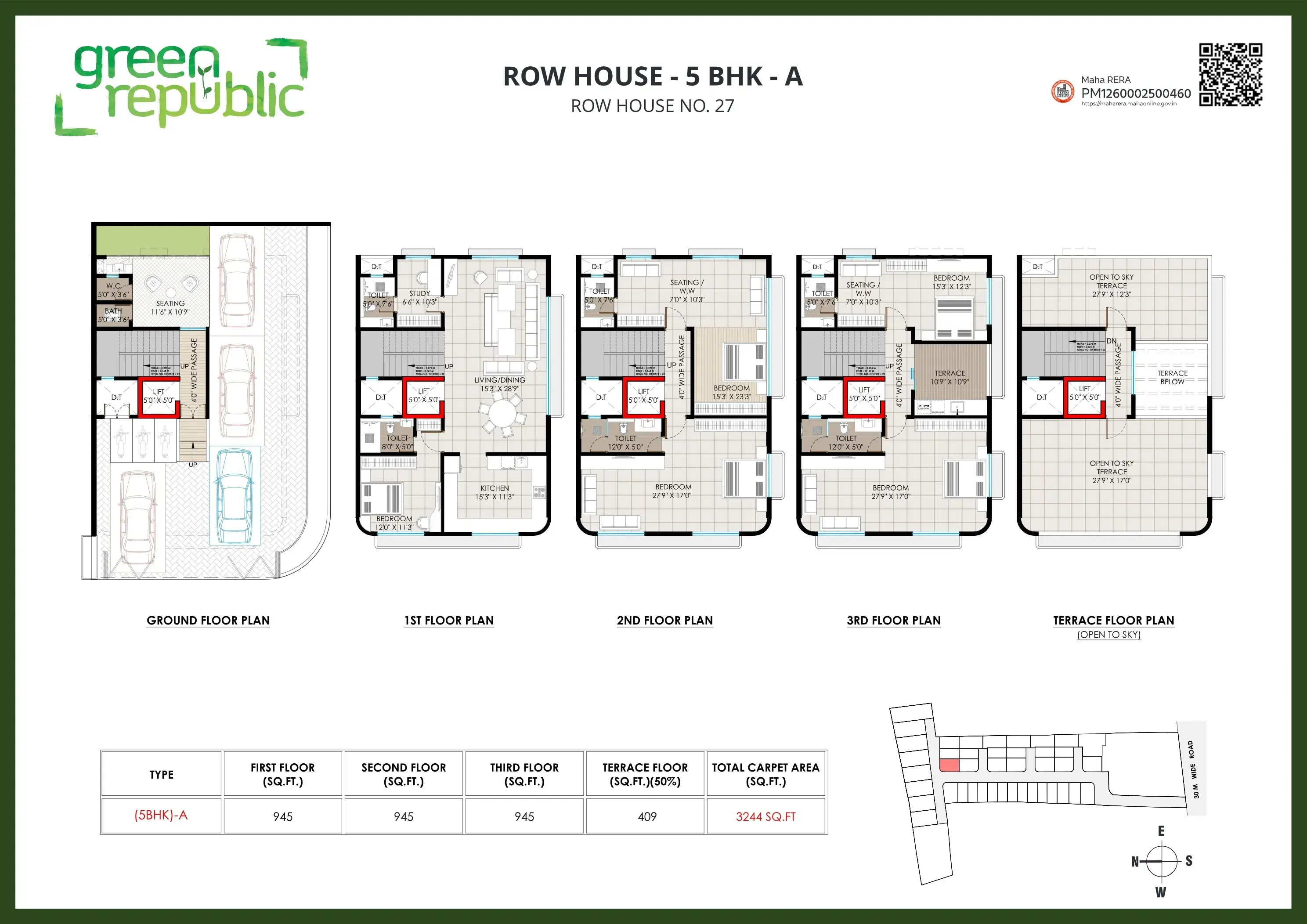 Samrat Green Republic Unit plan - 3244 sq.ft.