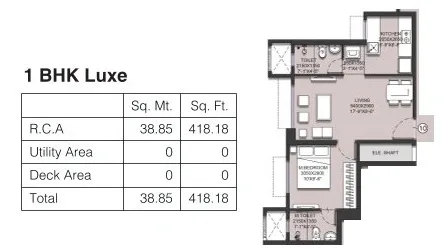 Unit plan - 418 sq.ft.