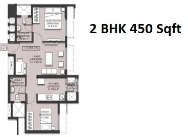 Runwal Garden Phase 4 Unit plan - 450 sq.ft.