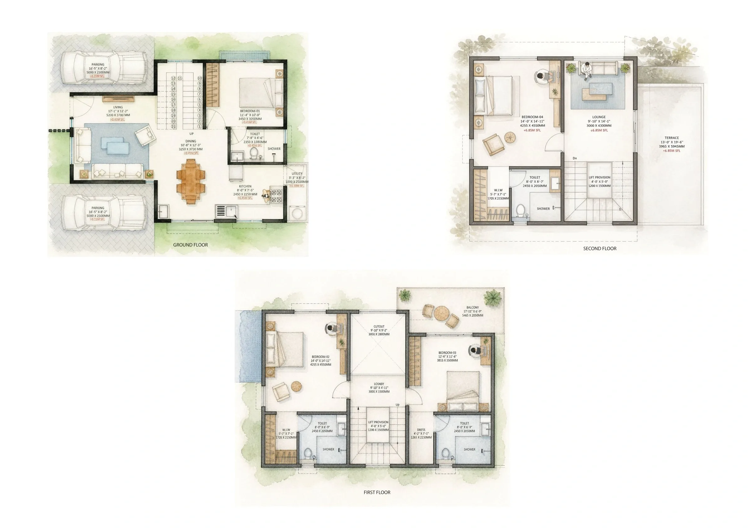 Unit plan - 1200 sq.ft.