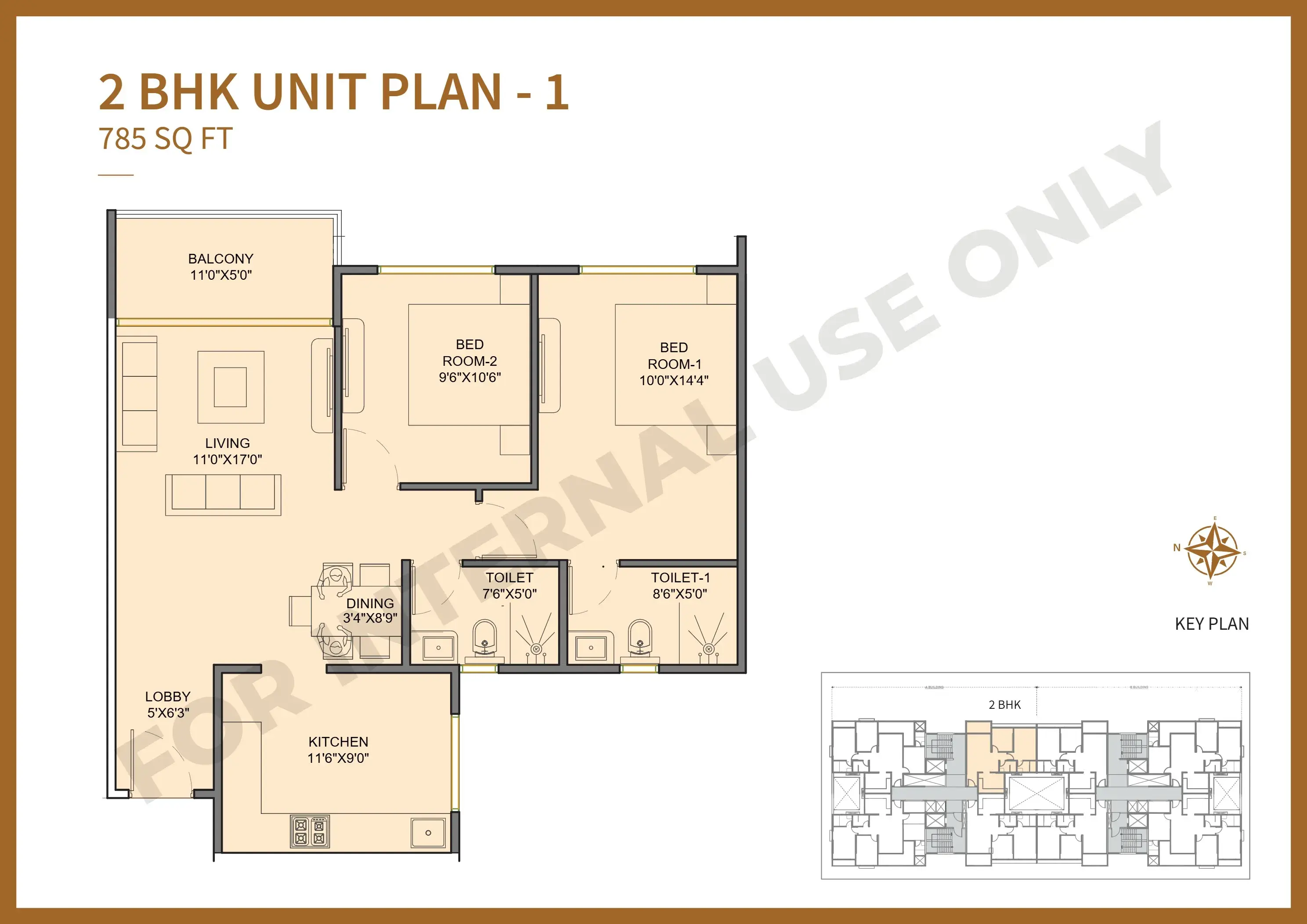 Unit plan - 785 sq.ft.