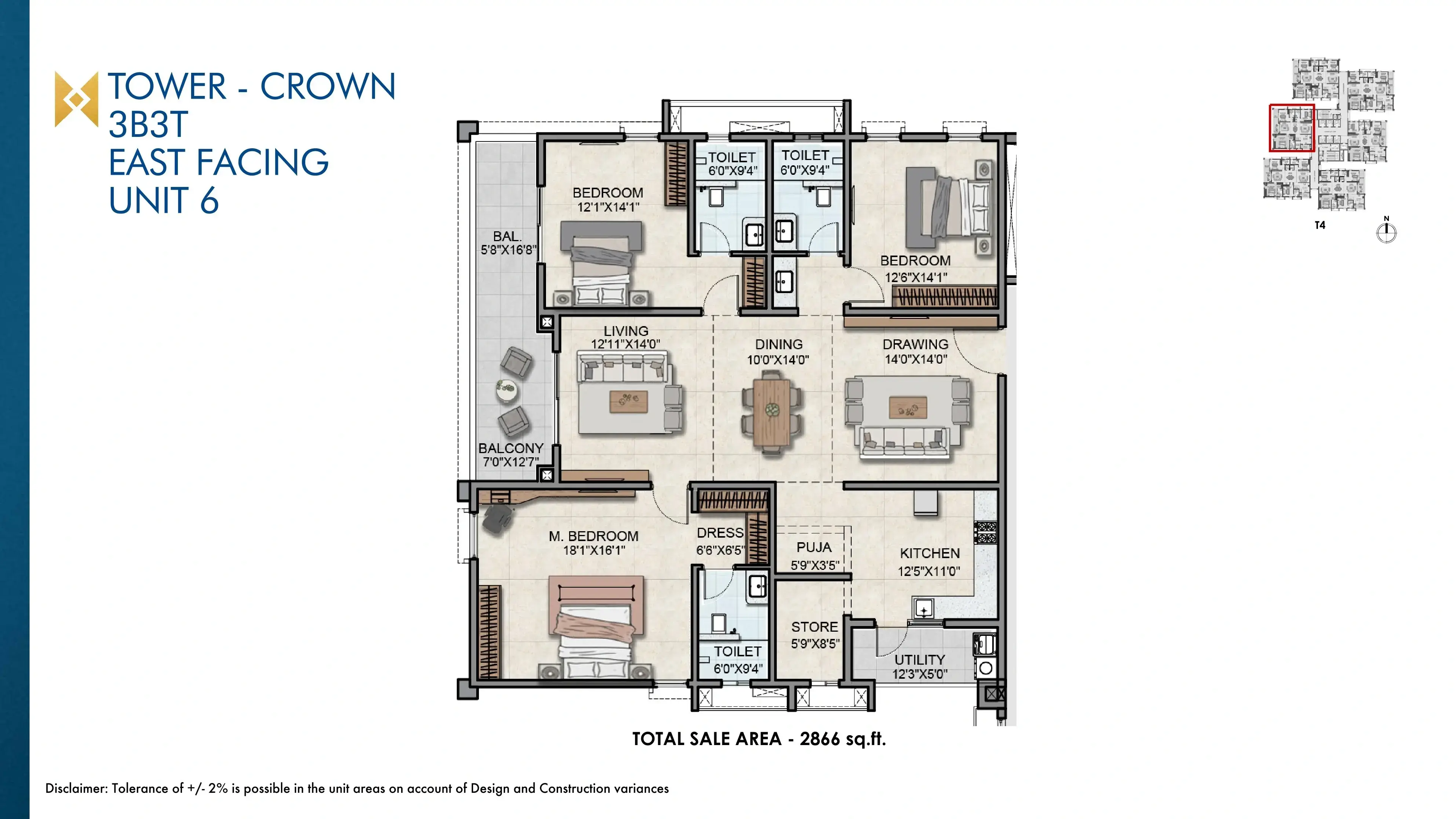 Auro Sapphire Unit plan - 2006 sq.ft.