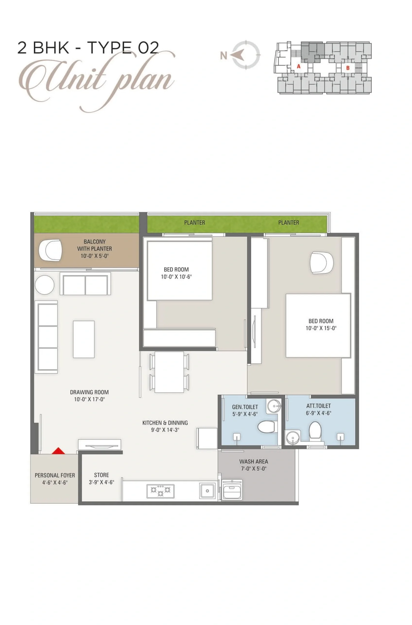 Unit plan - 826 sq.ft.