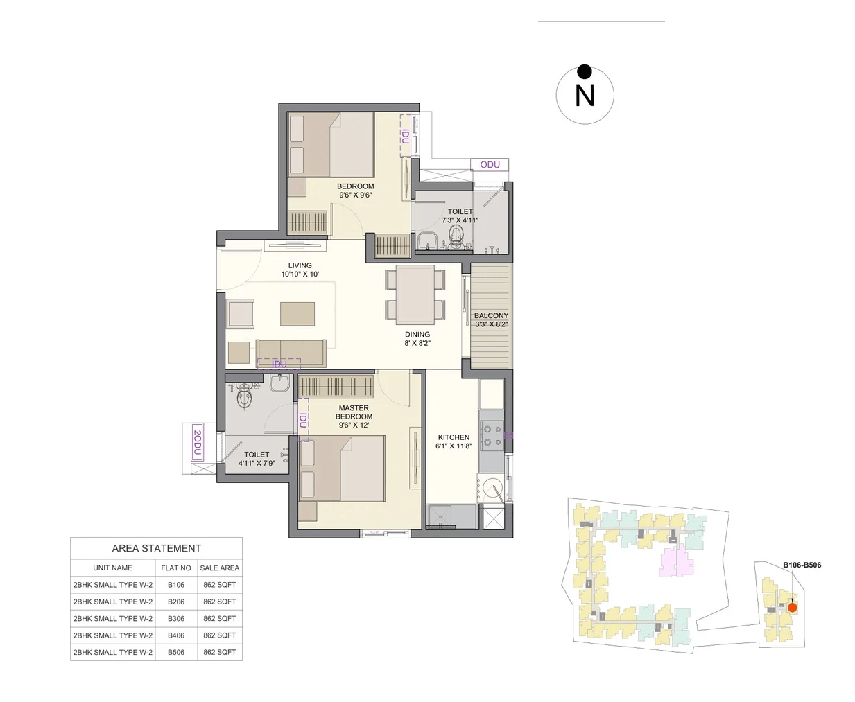 Unit plan - 586 sq.ft.