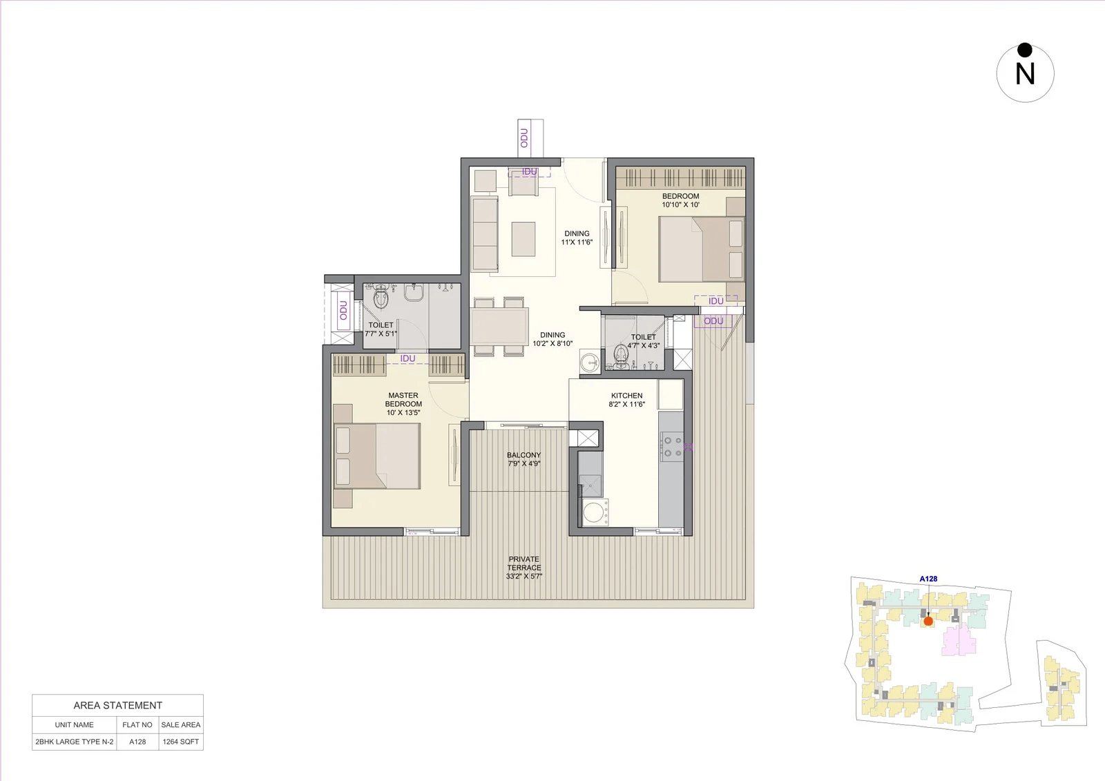 Sidharth Square Unit plan - 859 sq.ft.