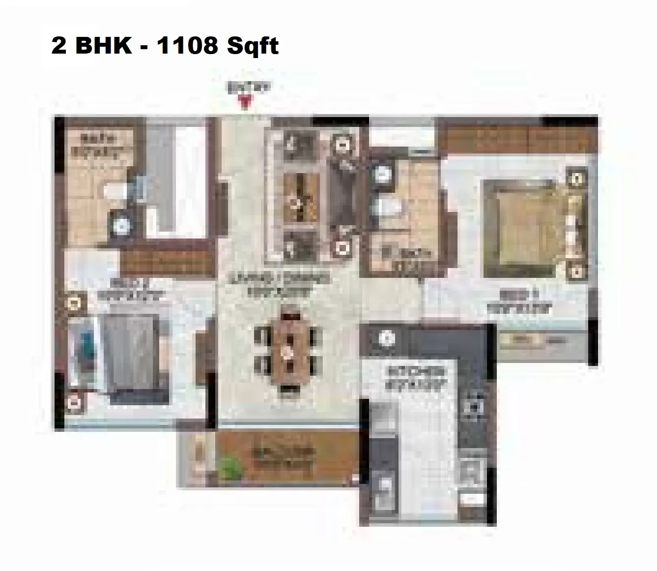 Casagrand Highclere Unit plan - 753 sq.ft.