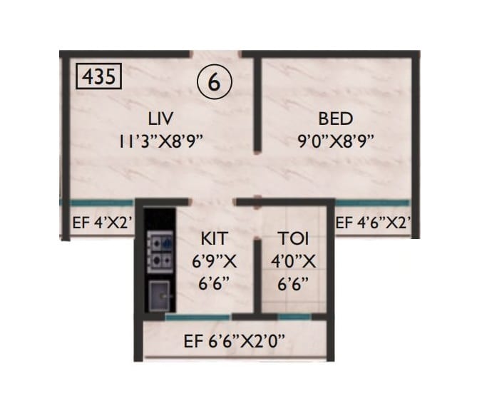 Horizon Heights Unit plan - 289 sq.ft.