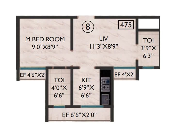 Horizon Heights Unit plan - 312 sq.ft.