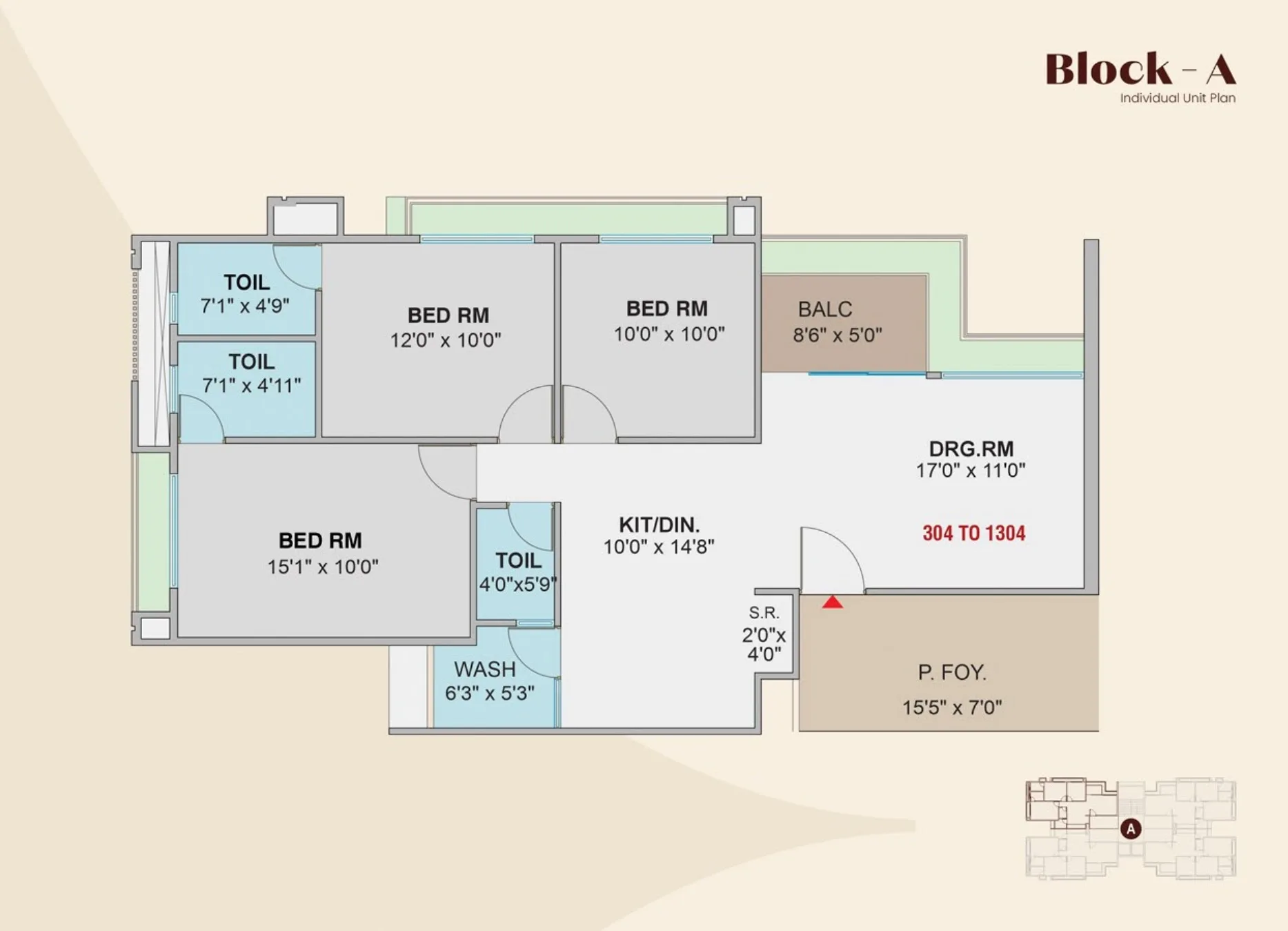 Unit plan - 935 sq.ft.