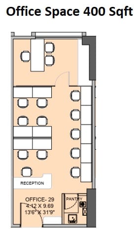 Godrej Nexspace Unit plan - 400 sq.ft.
