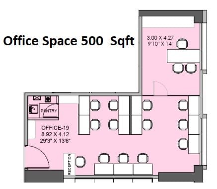 Godrej Nexspace Unit plan - 500 sq.ft.