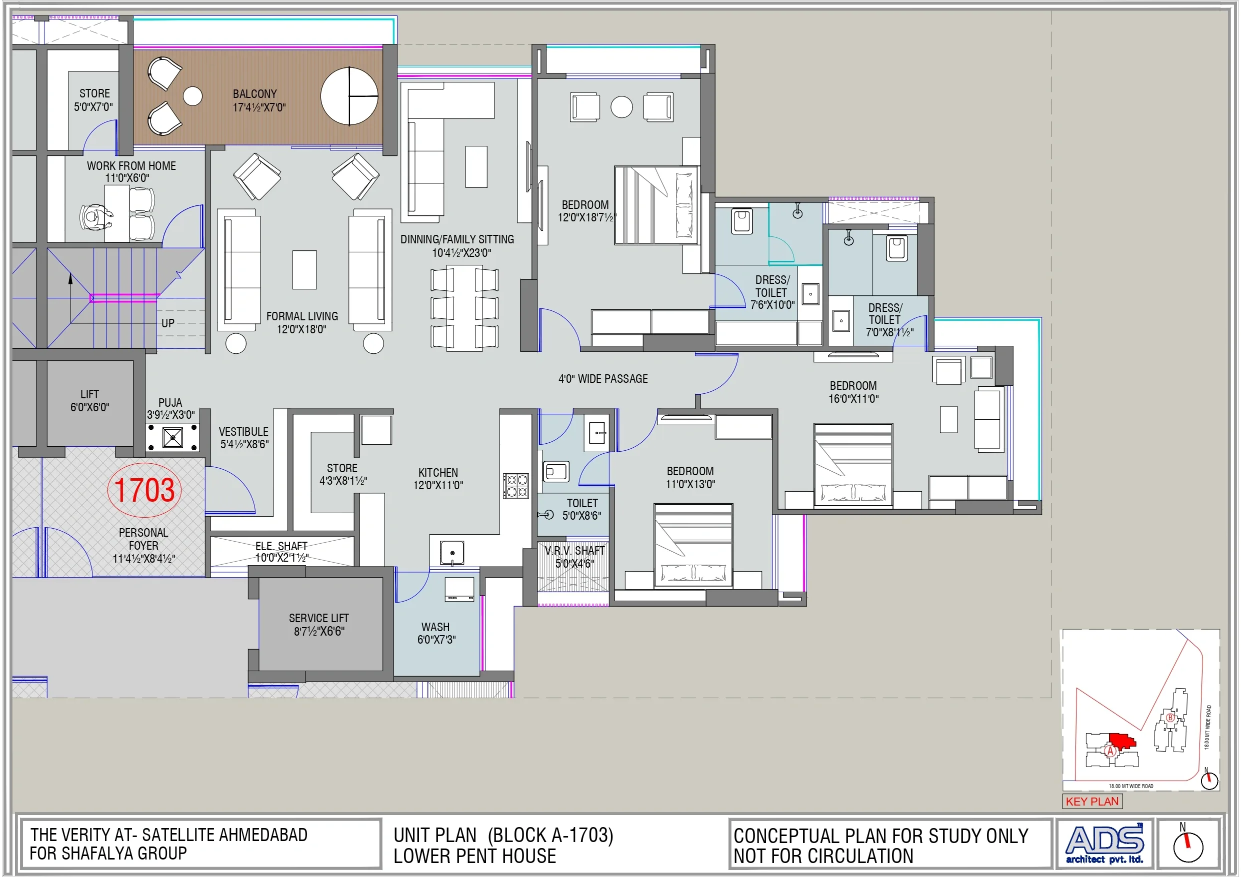 Shafalya The Verity Unit plan - 2199 sq.ft.