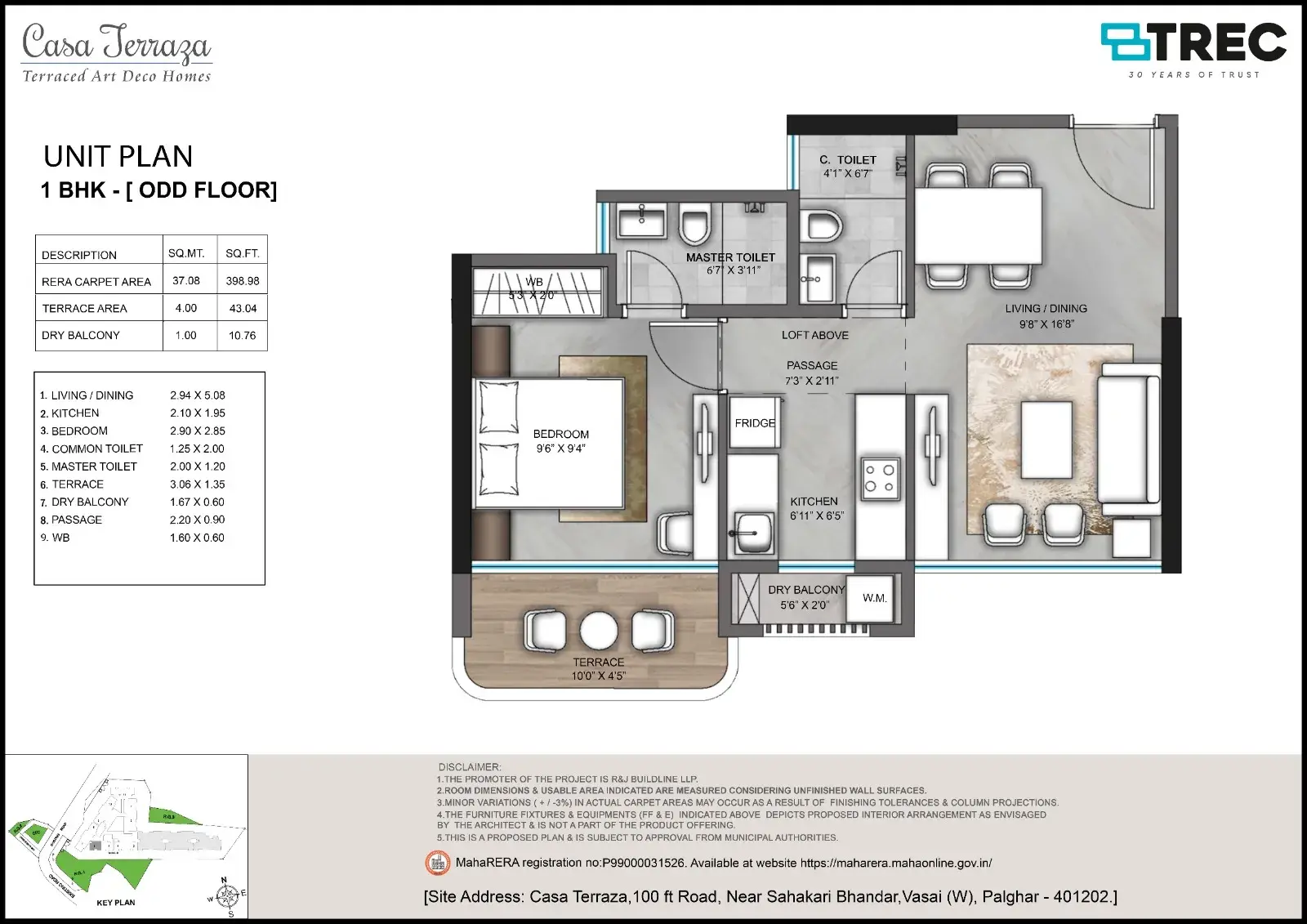 Unit plan - 453 sq.ft.