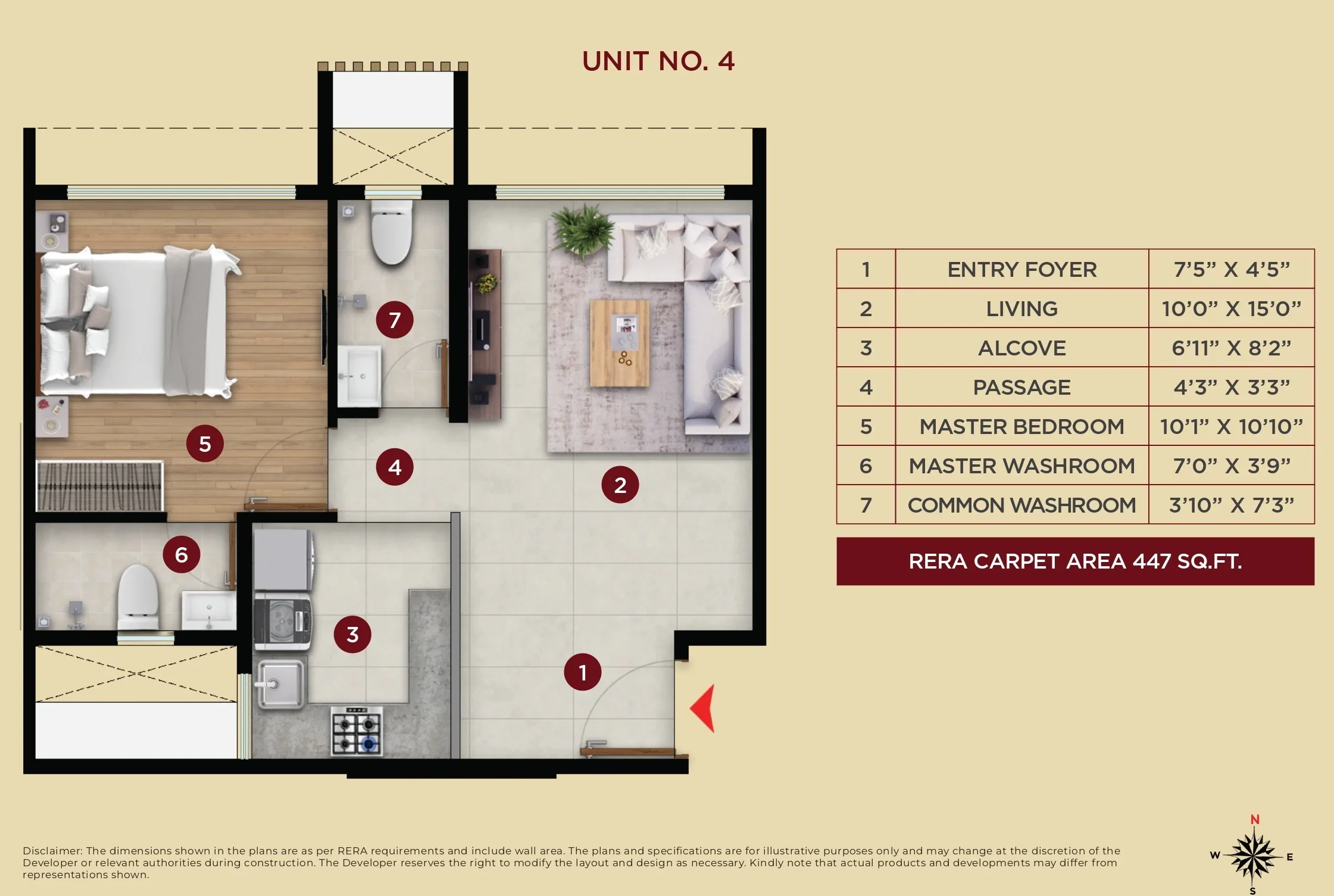 Unit plan - 447 sq.ft.