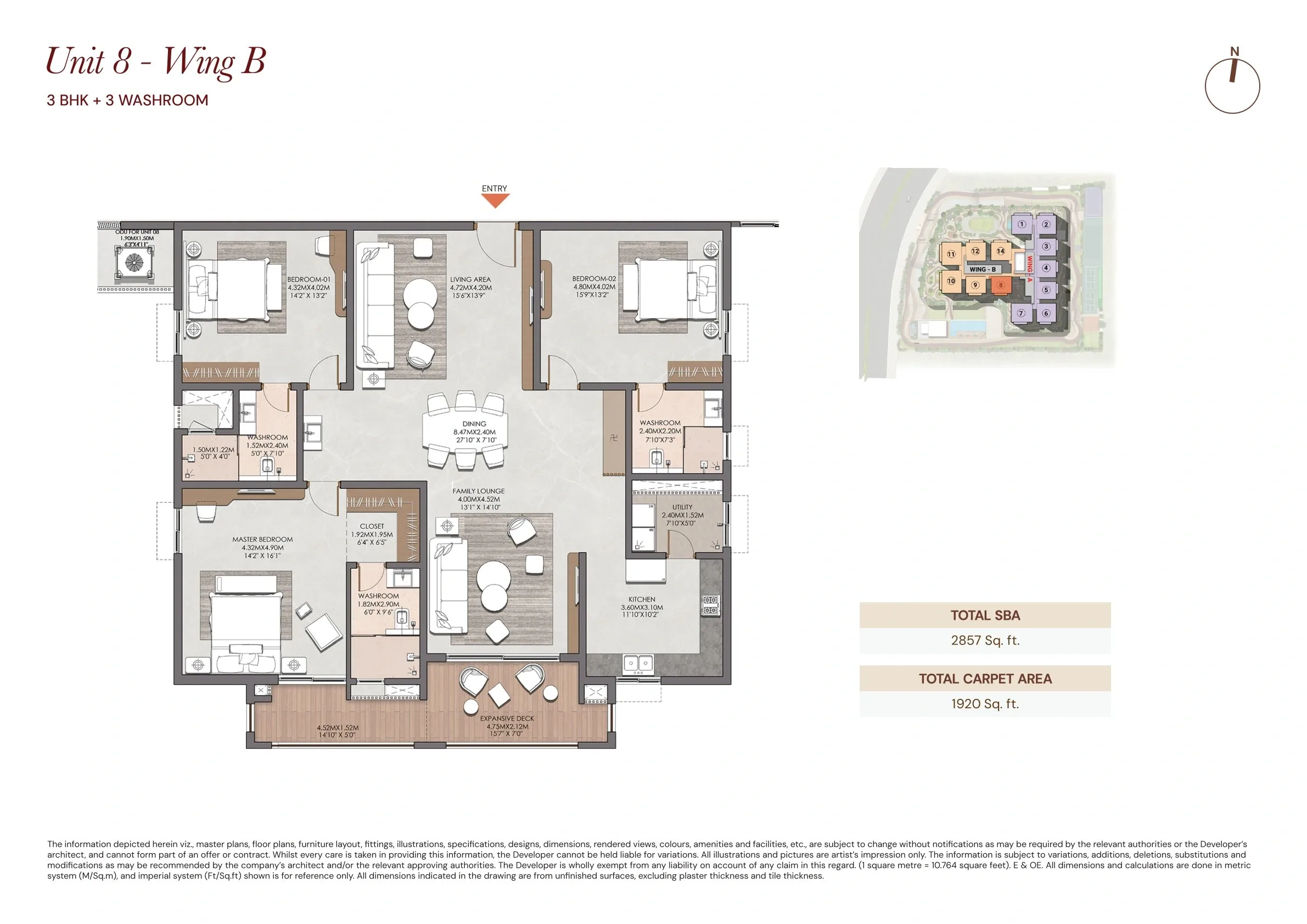 Brigade Barcelona Unit plan - 1920 sq.ft.
