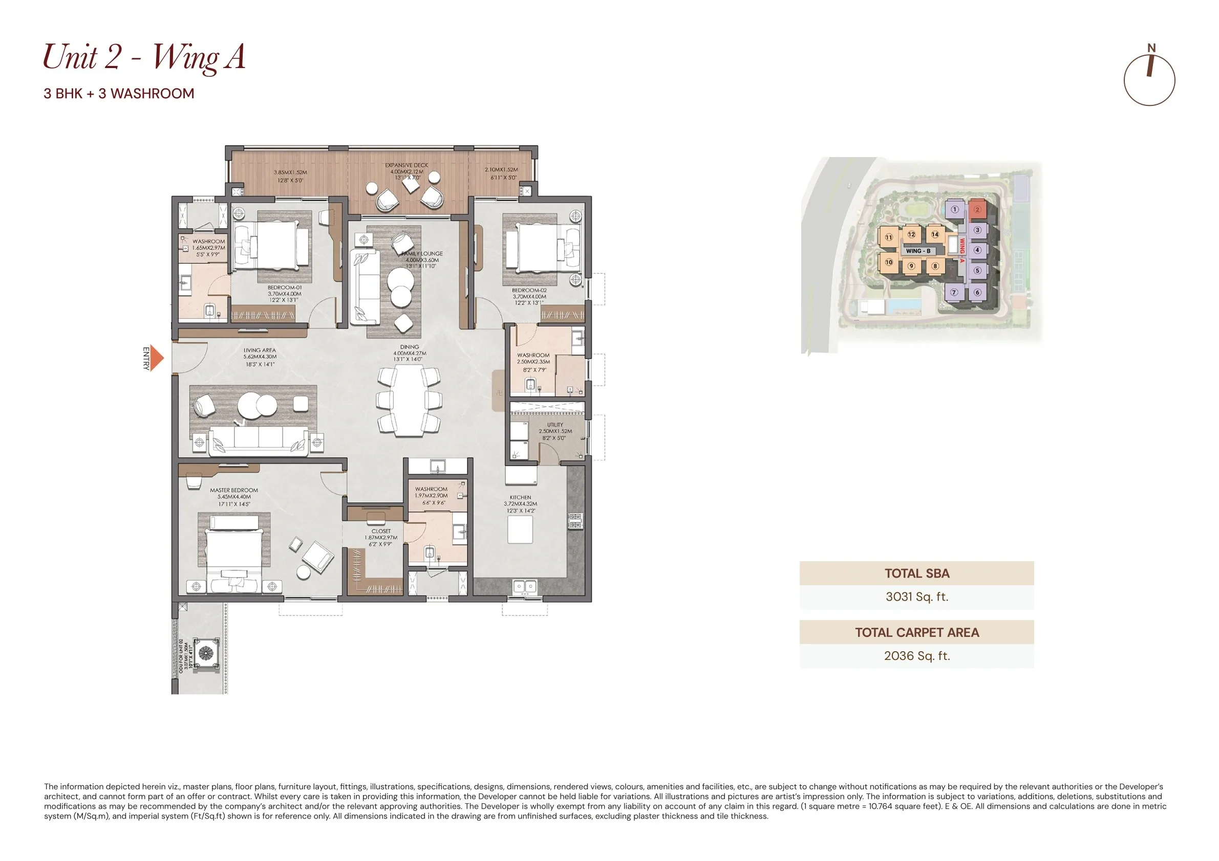 Brigade Barcelona Unit plan - 2036 sq.ft.