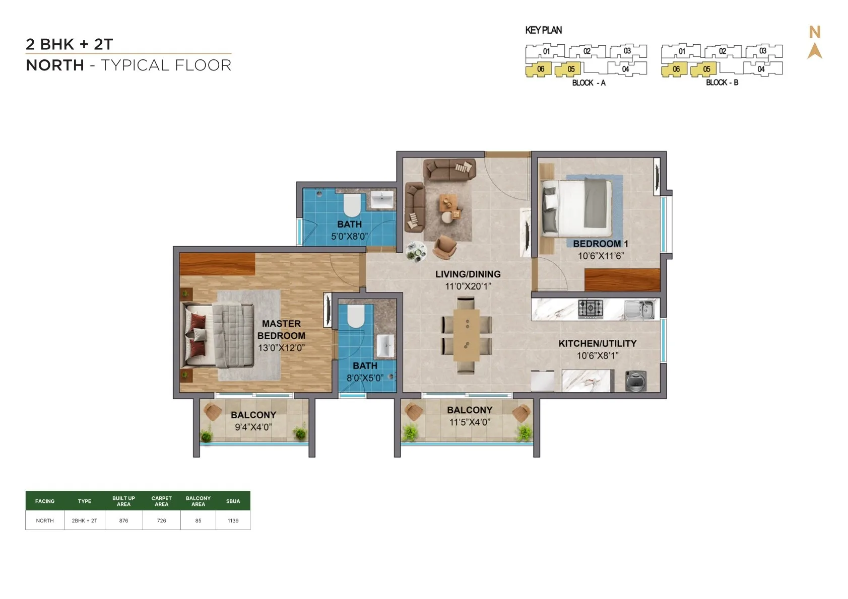 Unit plan - 726 sq.ft.