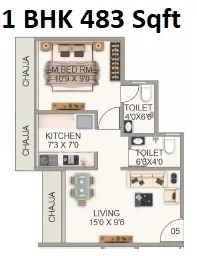 GRK Orion Heights Unit plan - 483 sq.ft.