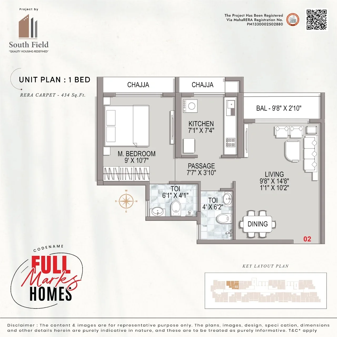 Unit plan - 434 sq.ft.