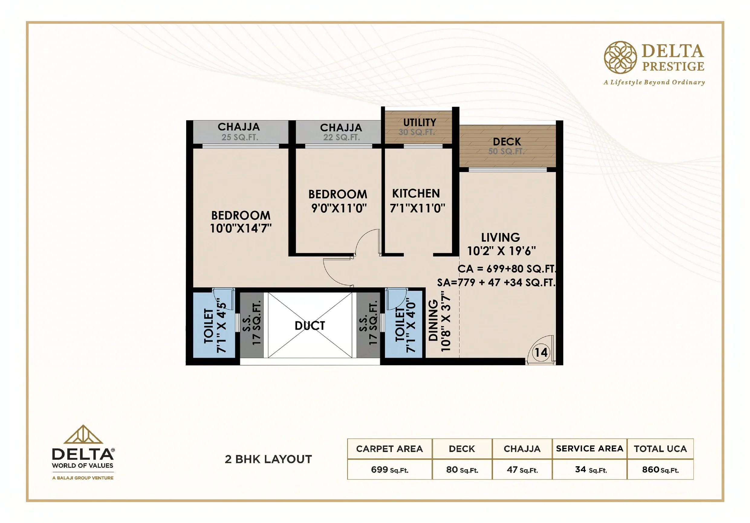 Unit plan - 699 sq.ft.