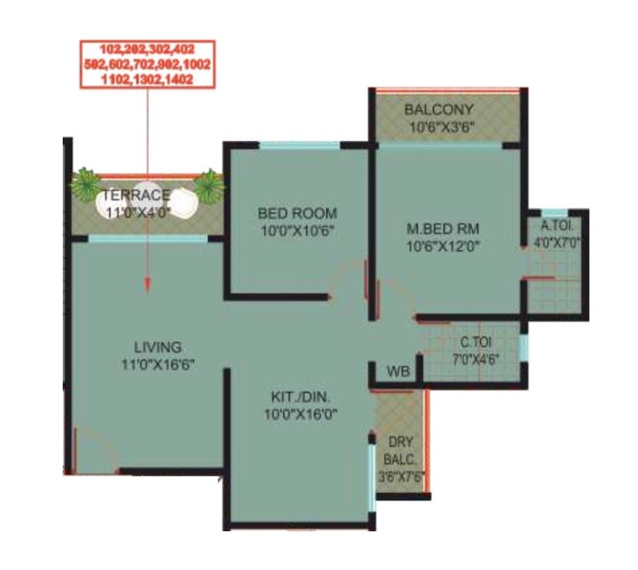 Renuka Brzee Unit plan - 783 sq.ft.