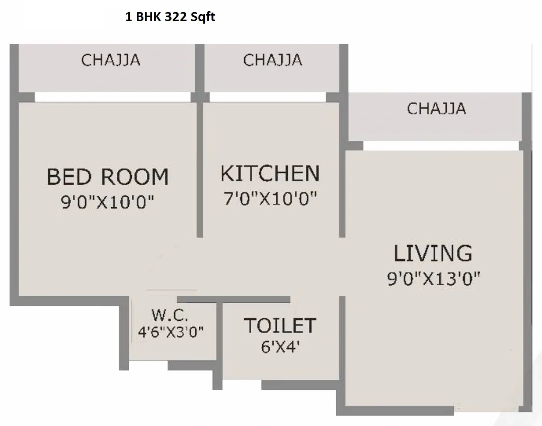 Unit plan - 322 sq.ft.