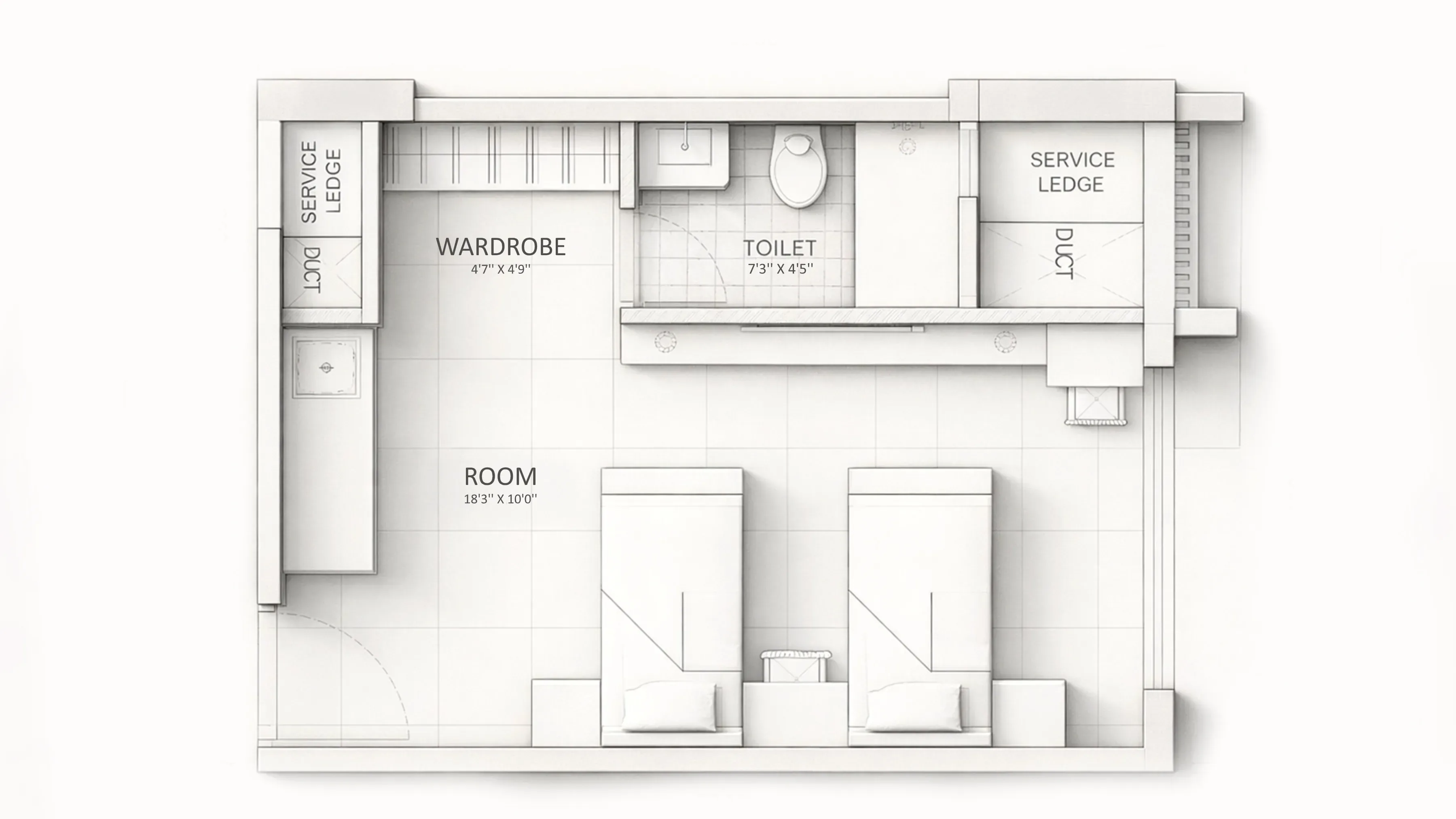Unit plan - 259 sq.ft.