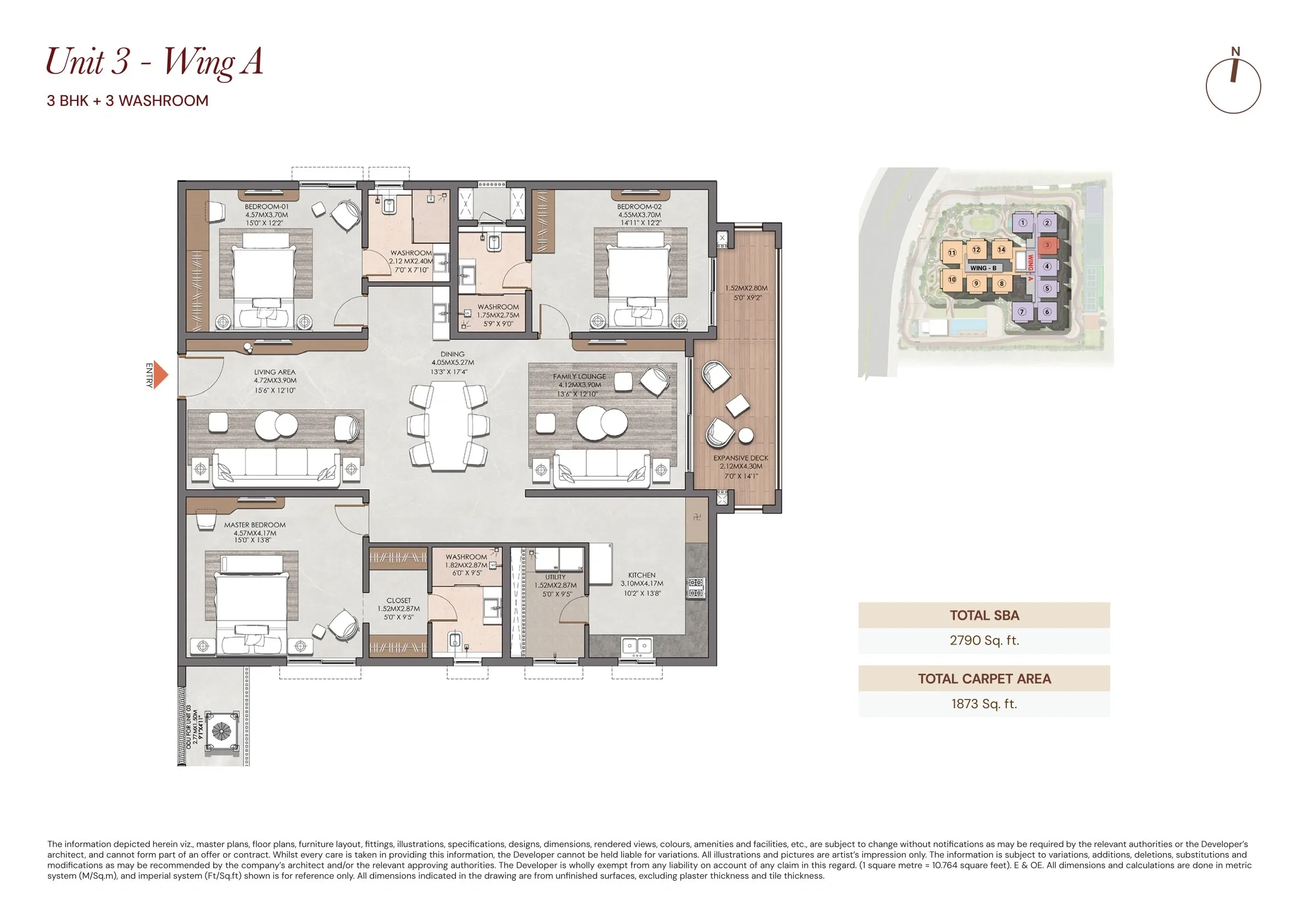 Unit plan - 1873 sq.ft.