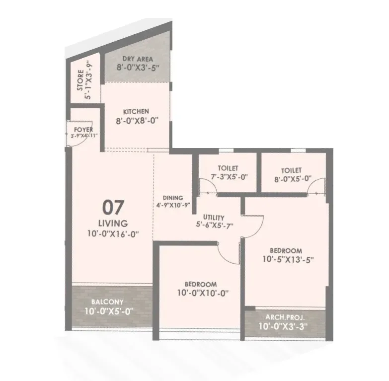 Unit plan - 835 sq.ft.
