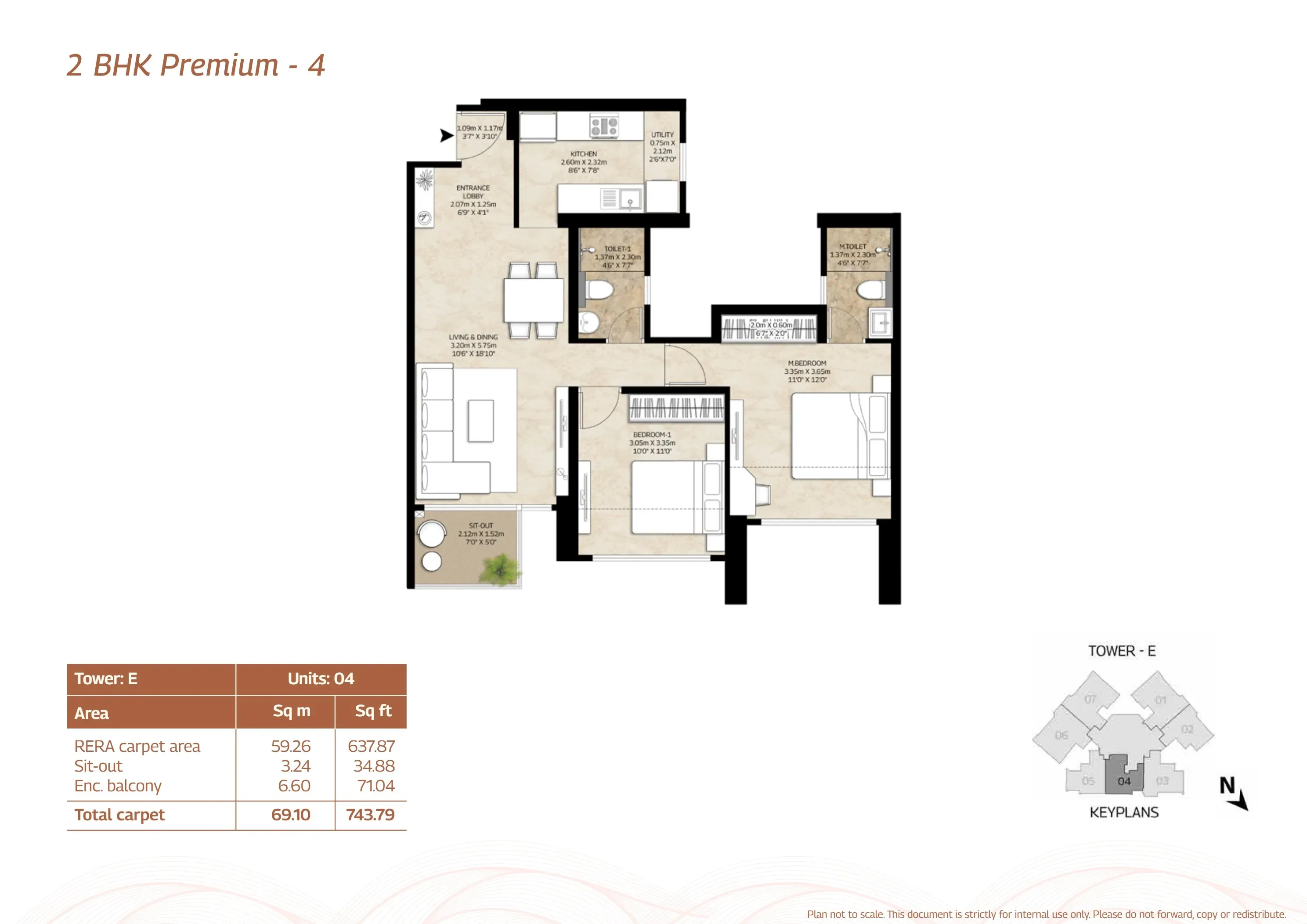 Unit plan - 743 sq.ft.