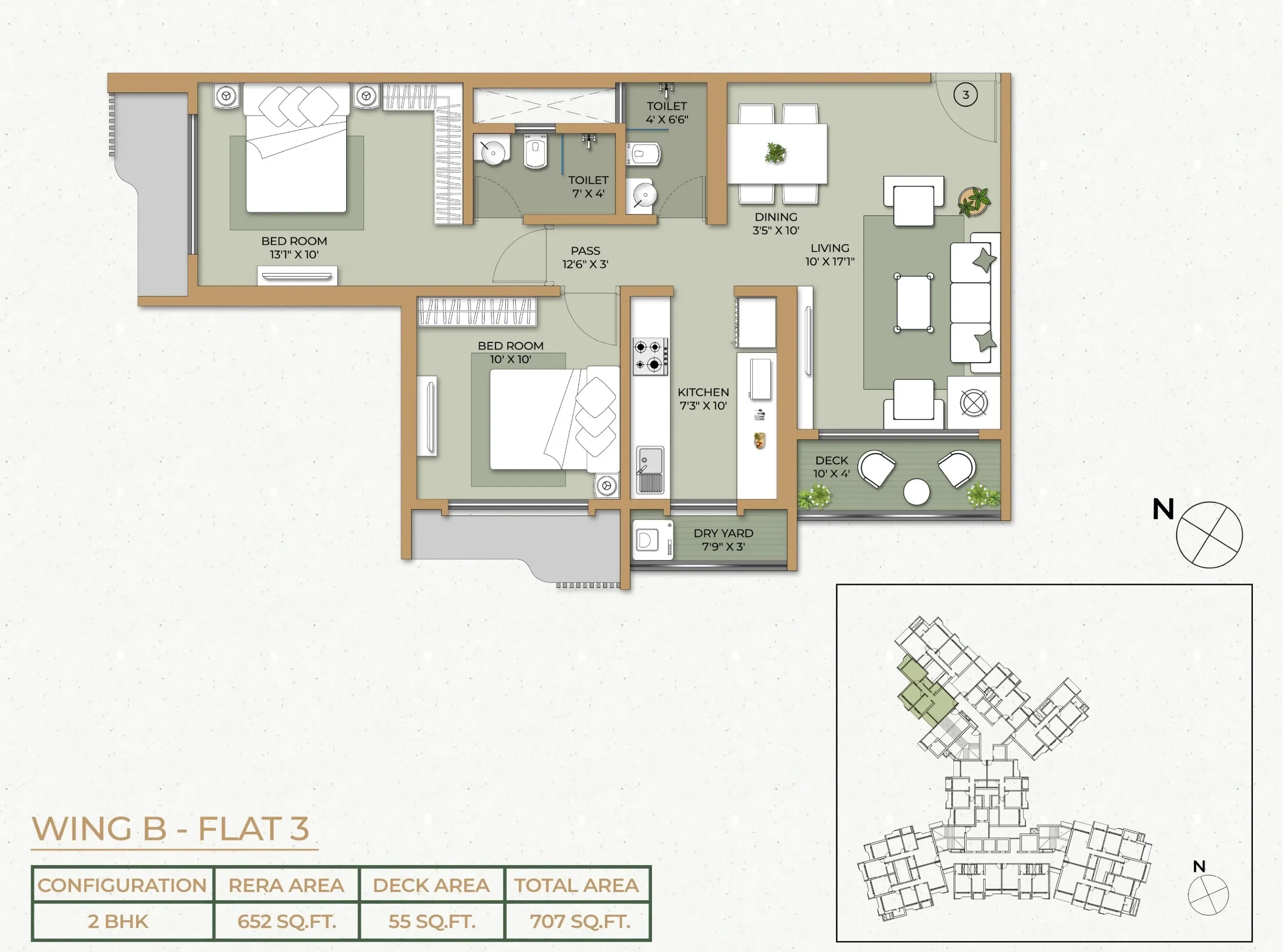 Ethics Orovia Unit plan - 707 sq.ft.