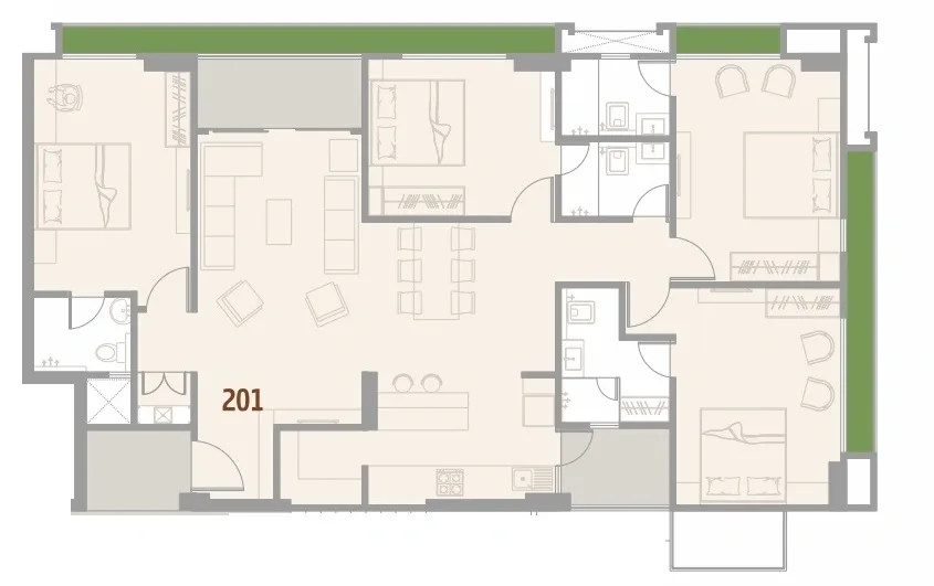 Sankalp Grace 3 Unit plan - 2165 sq.ft.