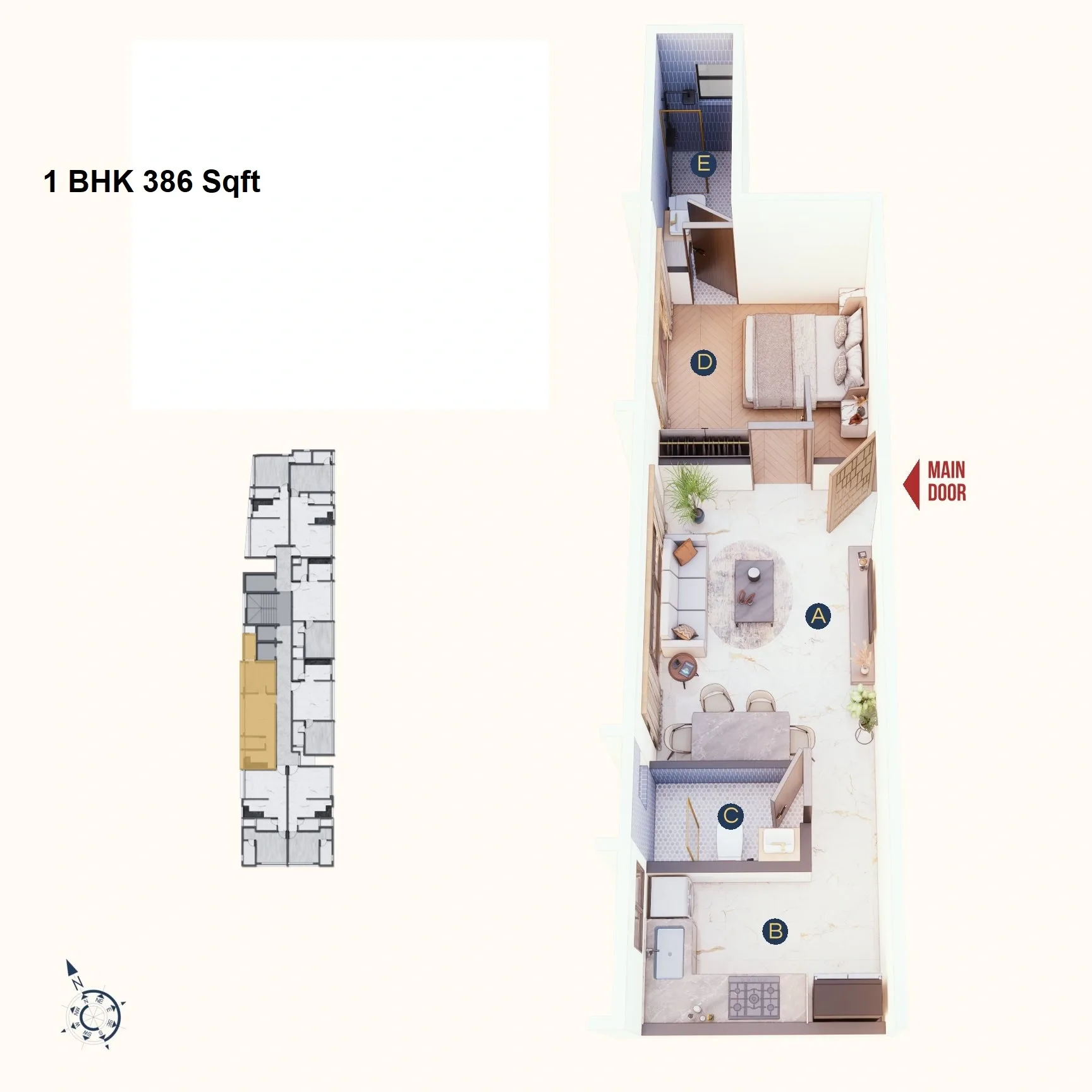 DTG Apex Unit plan - 386 sq.ft.
