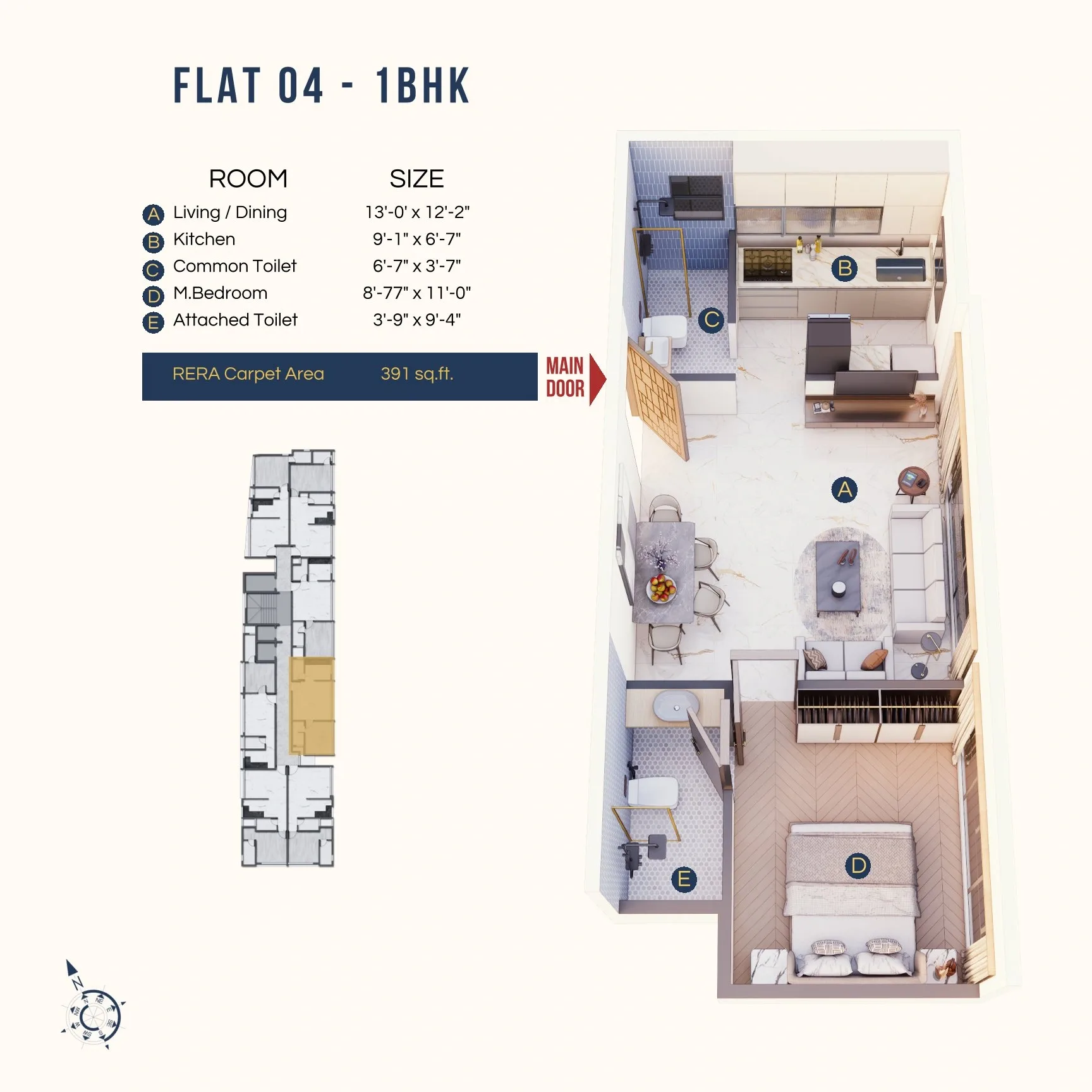 DTG Apex Unit plan - 393 sq.ft.