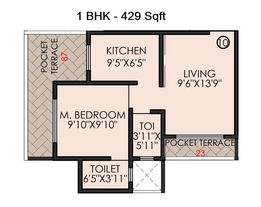 Yashwant Avenue 2 Unit plan - 429 sq.ft.
